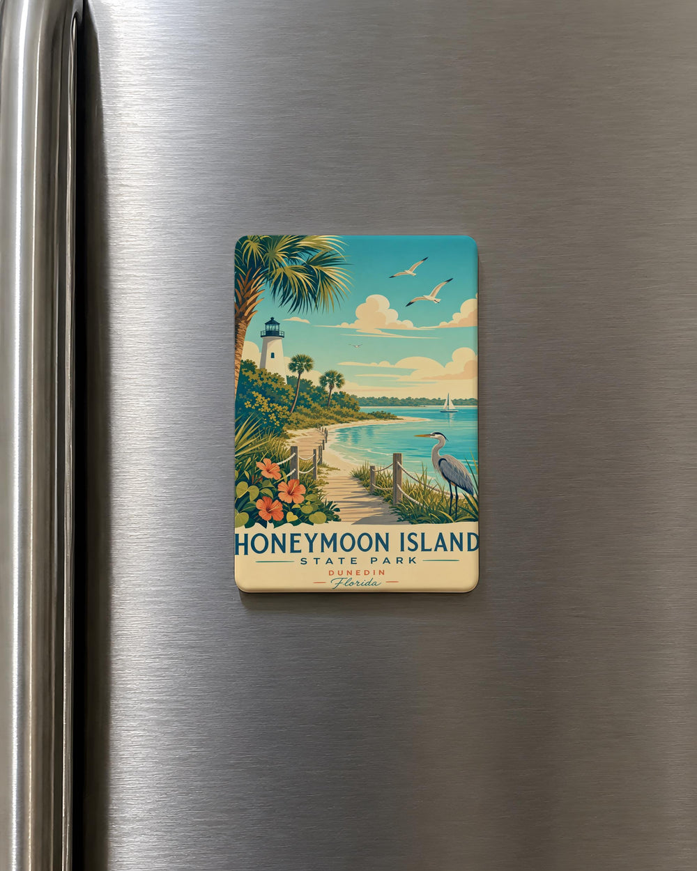 Honeymoon Island State Park Fridge Magnet, Florida Beach Nature Souvenir, Gulf Coast Travel Keepsake, Coastal Wildlife Gift