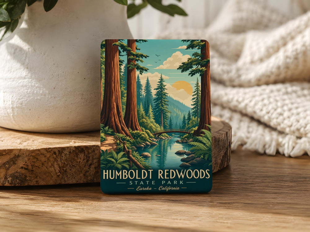Humboldt Redwoods State Park Fridge Magnet, California Redwoods Souvenir Magnet, Giant Redwood Trees Nature Travel Keepsake