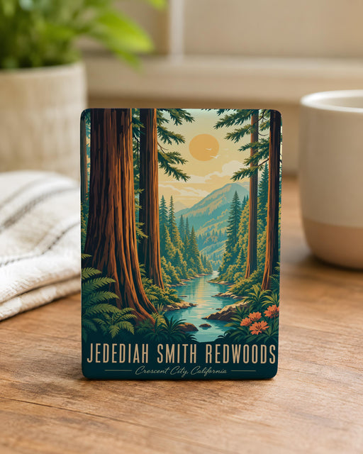 Jedediah Smith Redwoods Fridge Magnet, California Redwood Forest Souvenir Magnet, National & State Parks Nature Travel Gift