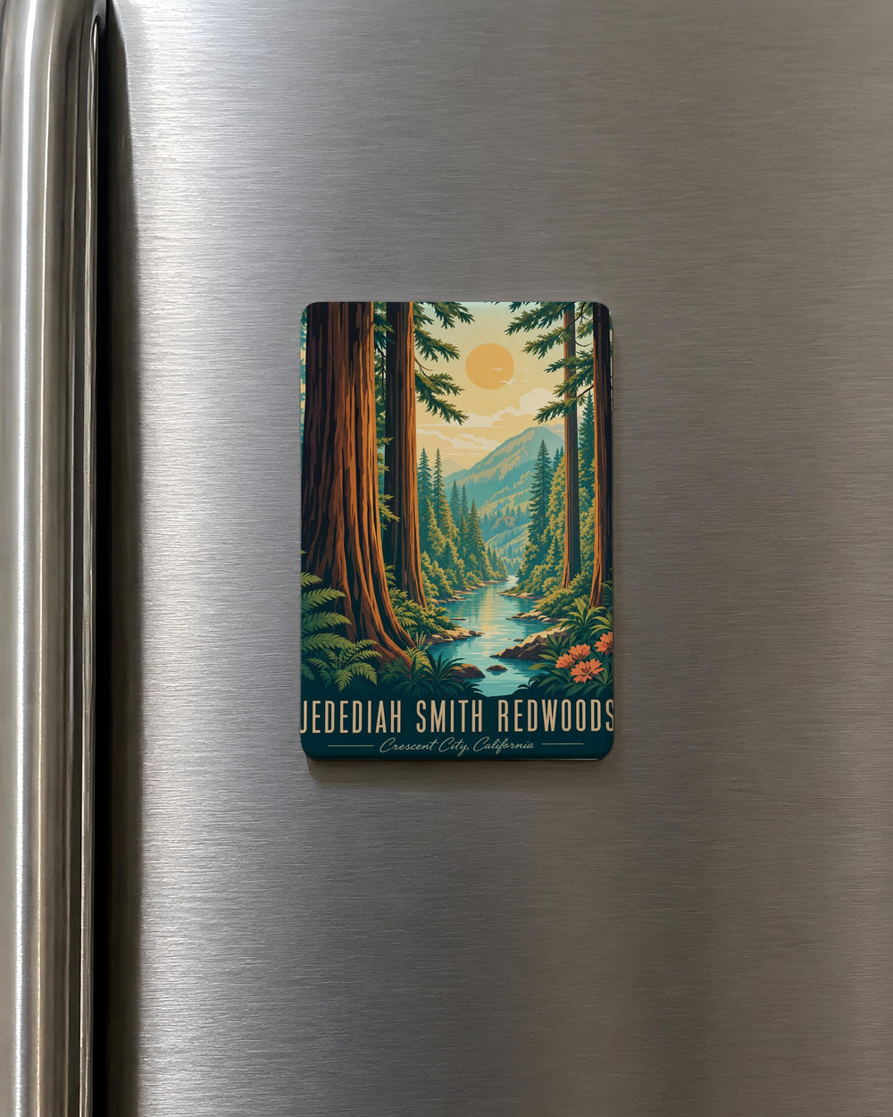 Jedediah Smith Redwoods Fridge Magnet, California Redwood Forest Souvenir Magnet, National & State Parks Nature Travel Gift