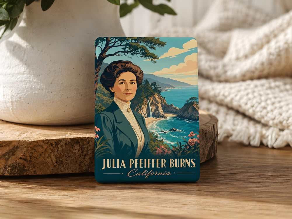 Julia Pfeiffer Burns State Park Fridge Magnet, McWay Falls Big Sur California Coastal Waterfall Souvenir Magnet