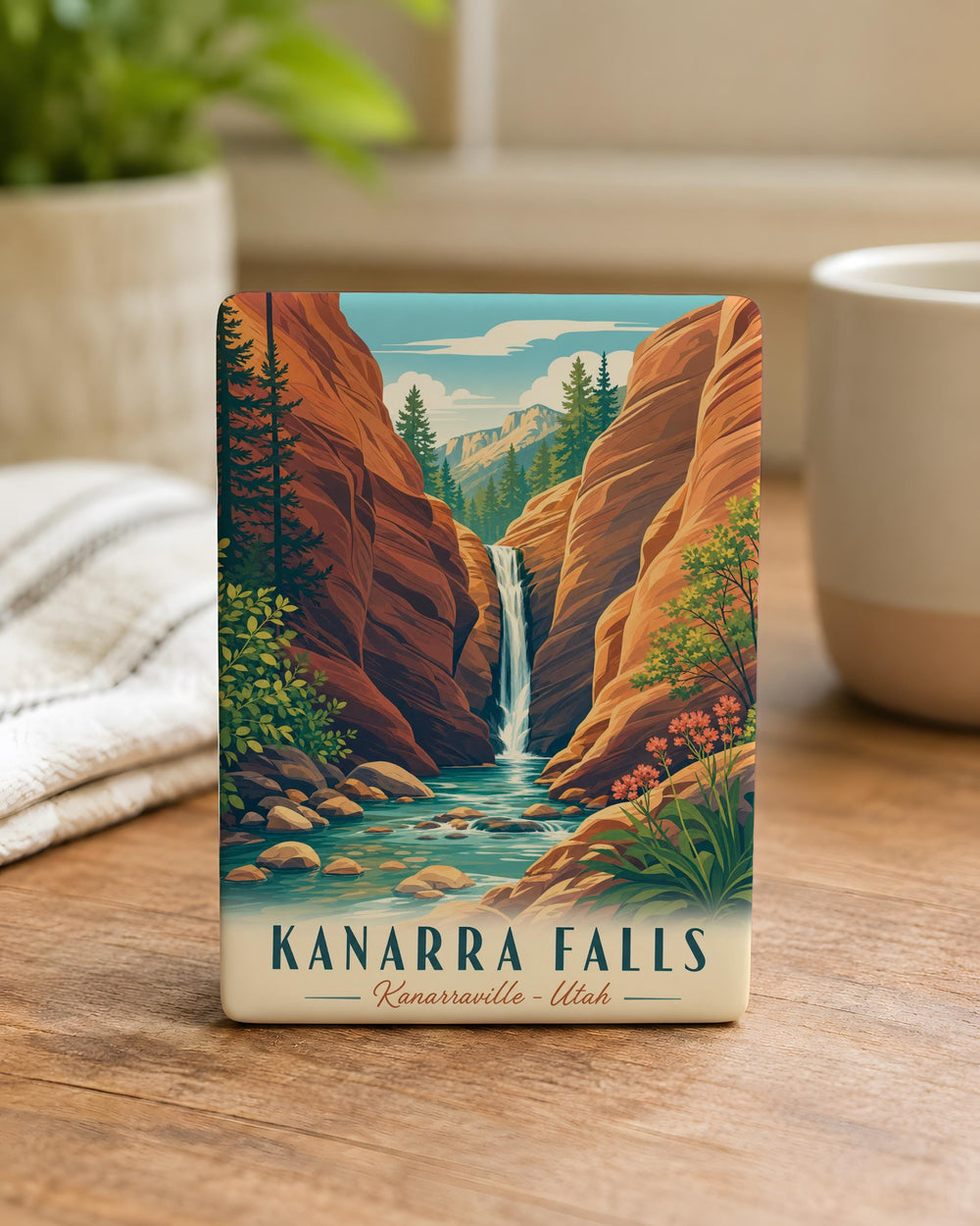 Kanarra Falls Fridge Magnet, Kanarra Creek Slot Canyon Utah Souvenir, Waterfall Hiking Trail Nature Travel Keepsake