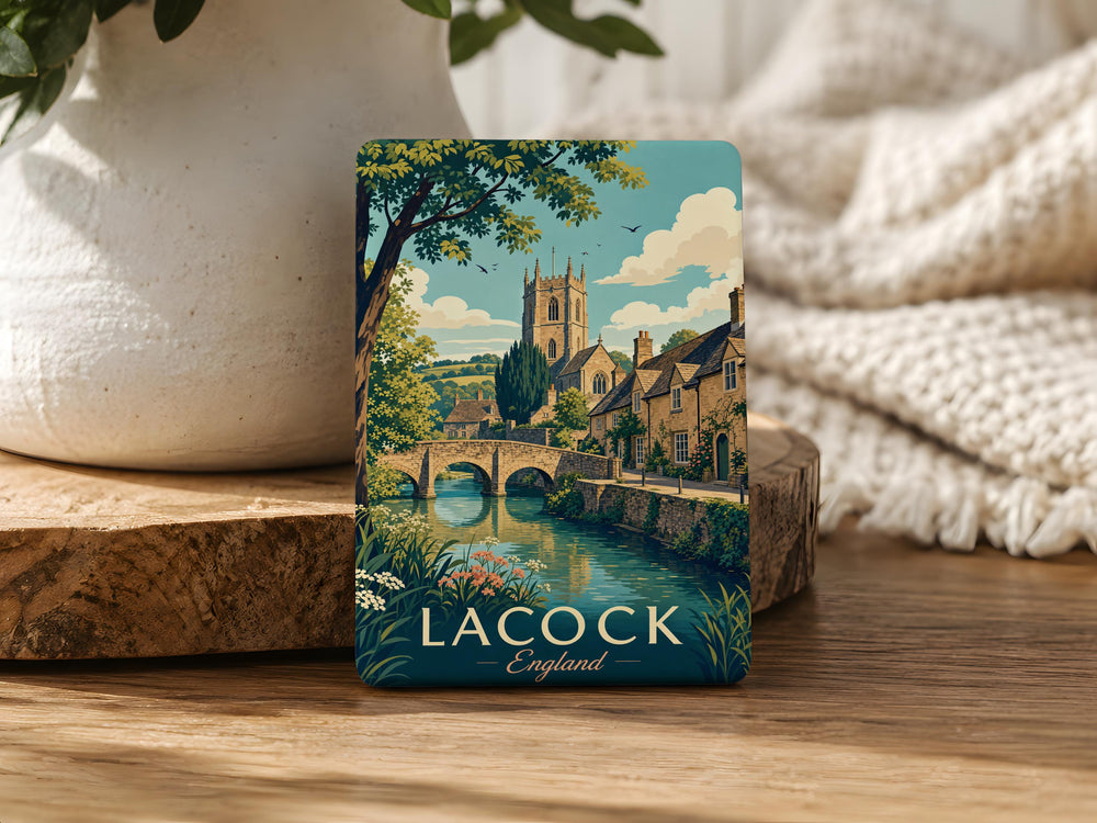 Lacock England Fridge Magnet, Lacock Village Souvenir, Wiltshire UK Travel Gift, English Countryside Landmark Magnet