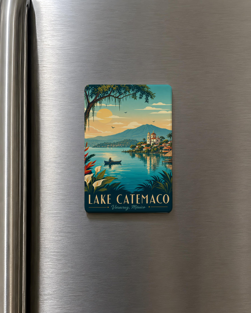 Lake Catemaco Fridge Magnet, Catemaco Mexico Souvenir Magnet, Veracruz Travel Keepsake, Lake Catemaco Scenic Magnet