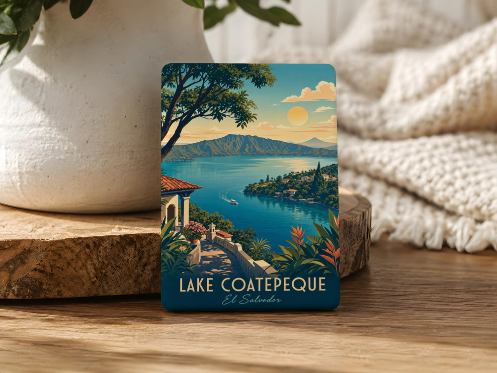 Lake Coatepeque Fridge Magnet, El Salvador Lake Souvenir Magnet, Travel Gift, Lake Coatepeque Keepsake Magnet