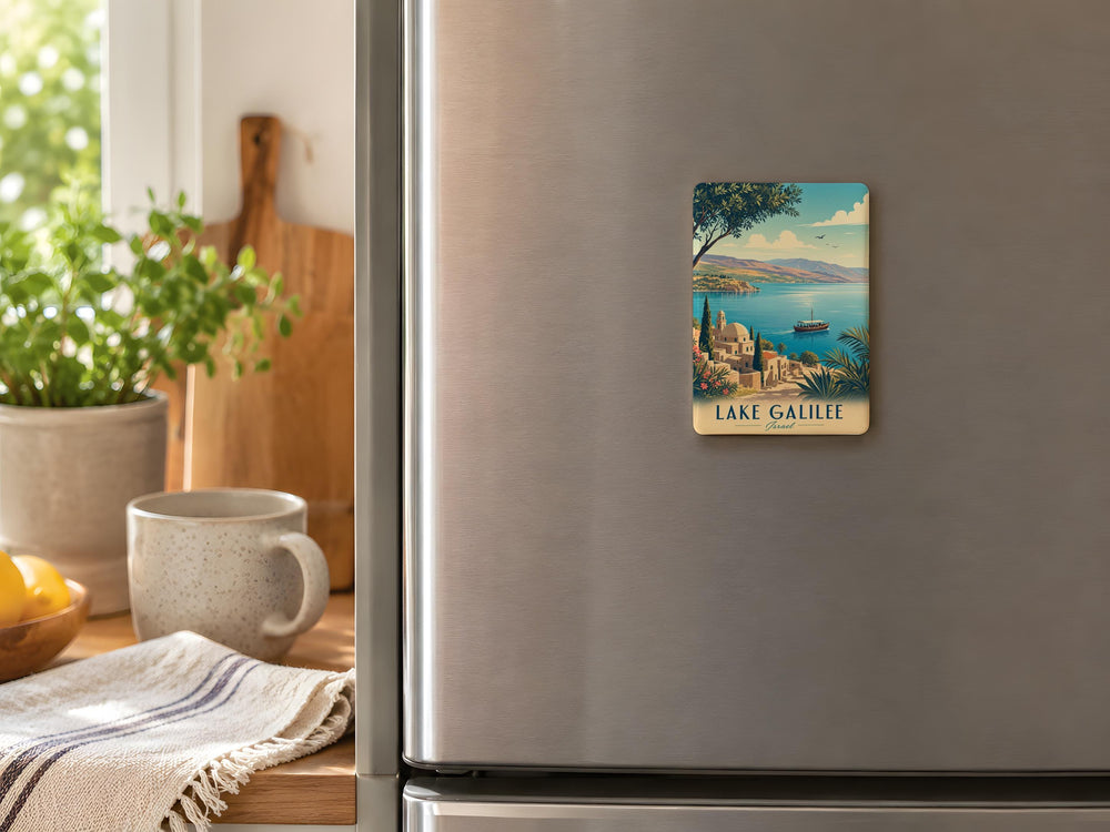Lake Galilee Fridge Magnet, Sea of Galilee Israel Souvenir Magnet, Holy Land Travel Gift, Biblical Christian Keepsake Magnet