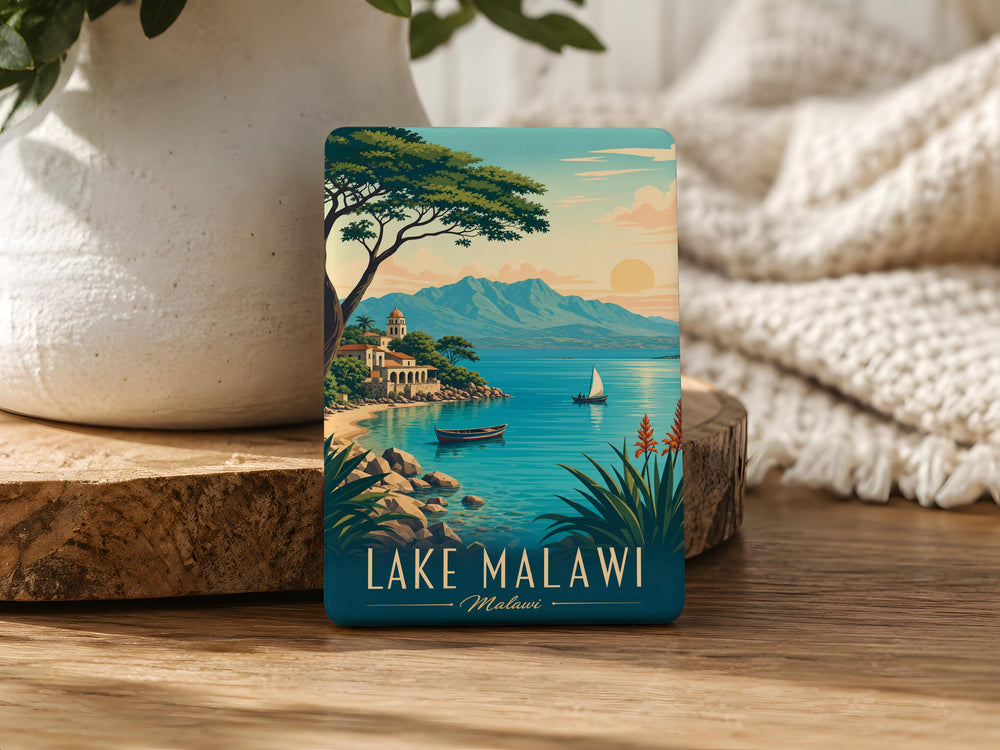 Lake Malawi Fridge Magnet, Malawi Lake Souvenir Magnet, African Great Lakes Travel Gift, Lake Malawi Keepsake Magnet