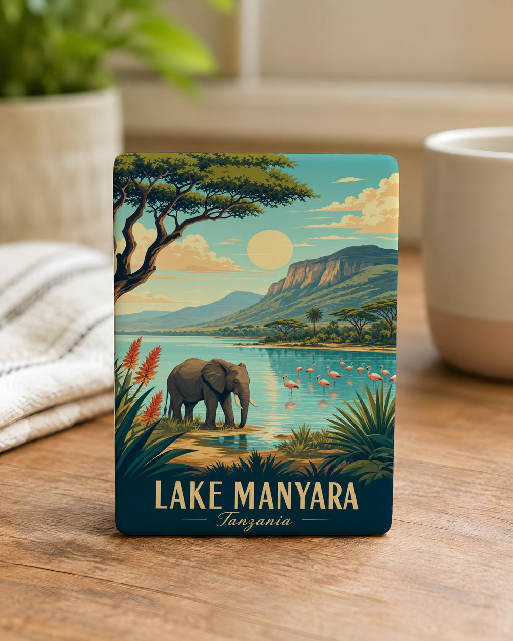 Lake Manyara Tanzania Fridge Magnet, Lake Manyara National Park Souvenir Magnet, Tanzania Travel Gift, African Safari Keepsake Magnet