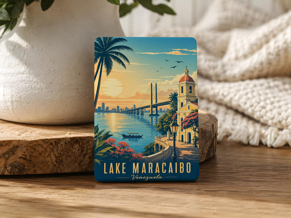 Lake Maracaibo Fridge Magnet, Venezuela Souvenir Magnet, Maracaibo Lake Travel Keepsake, South America Landmark Magnet