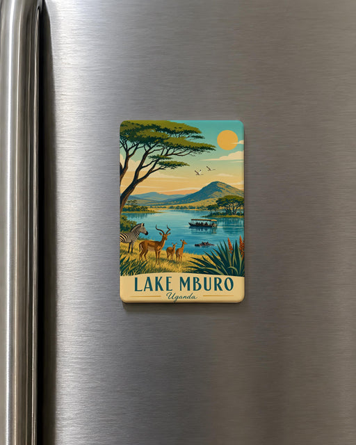 Lake Mburo Uganda Fridge Magnet, Lake Mburo National Park Souvenir Magnet, African Safari Wildlife Travel Gift