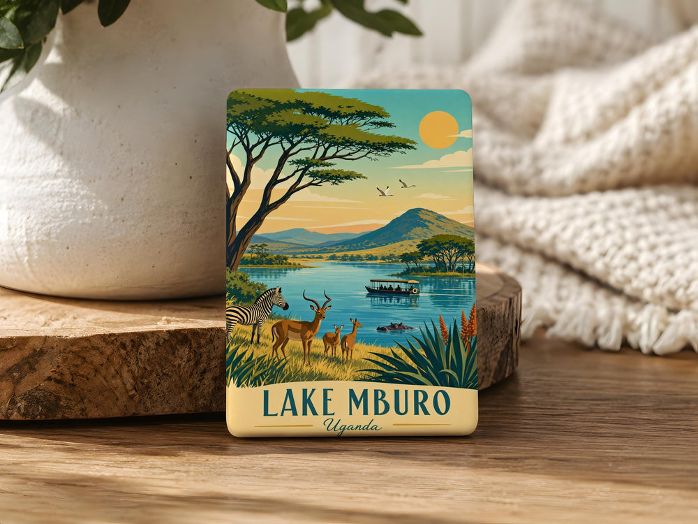 Lake Mburo Uganda Fridge Magnet, Lake Mburo National Park Souvenir Magnet, African Safari Wildlife Travel Gift