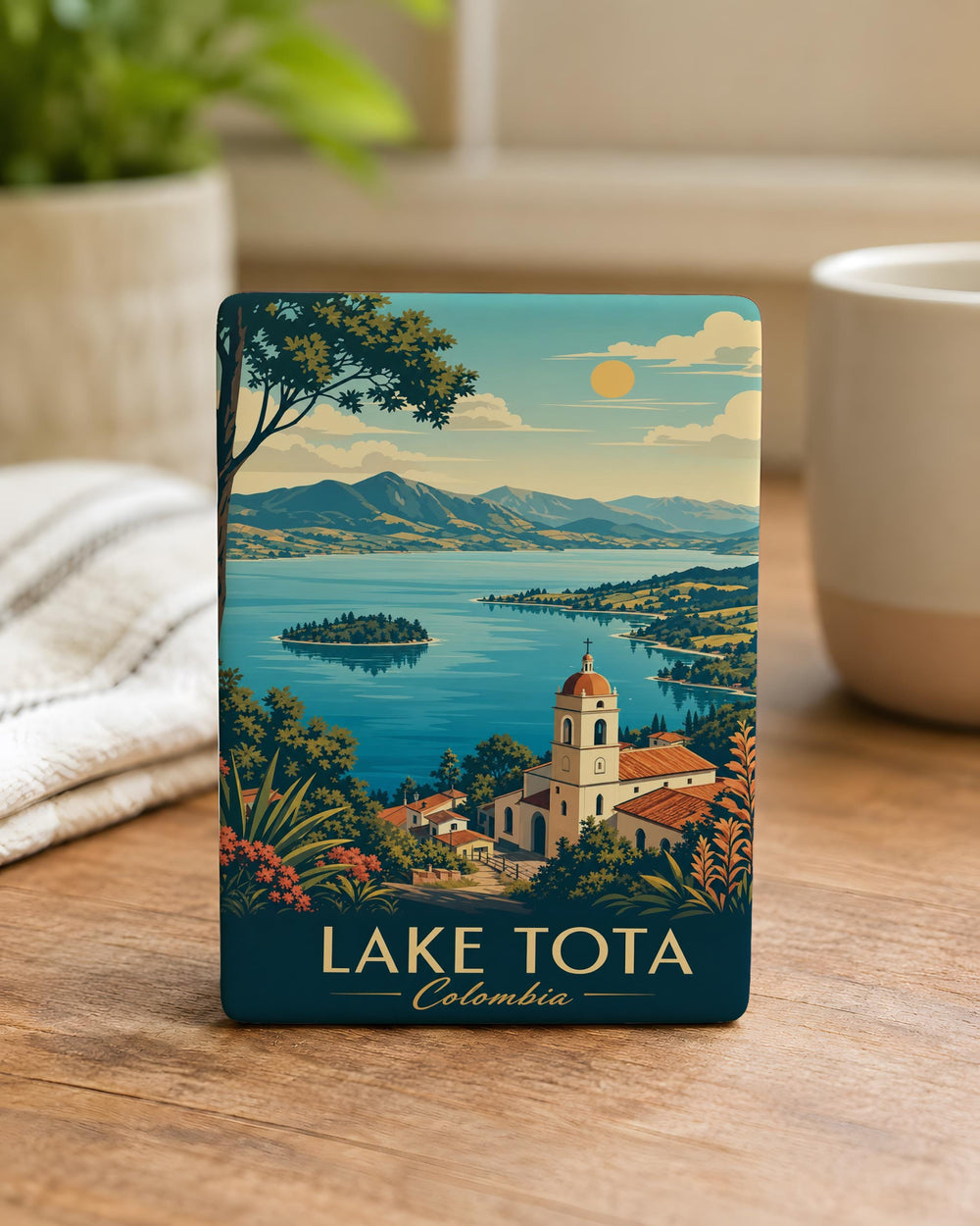 Lake Tota Colombia Fridge Magnet, Lake Tota Souvenir Magnet, Colombia Travel Gift, Boyaca Lake Landmark Magnet