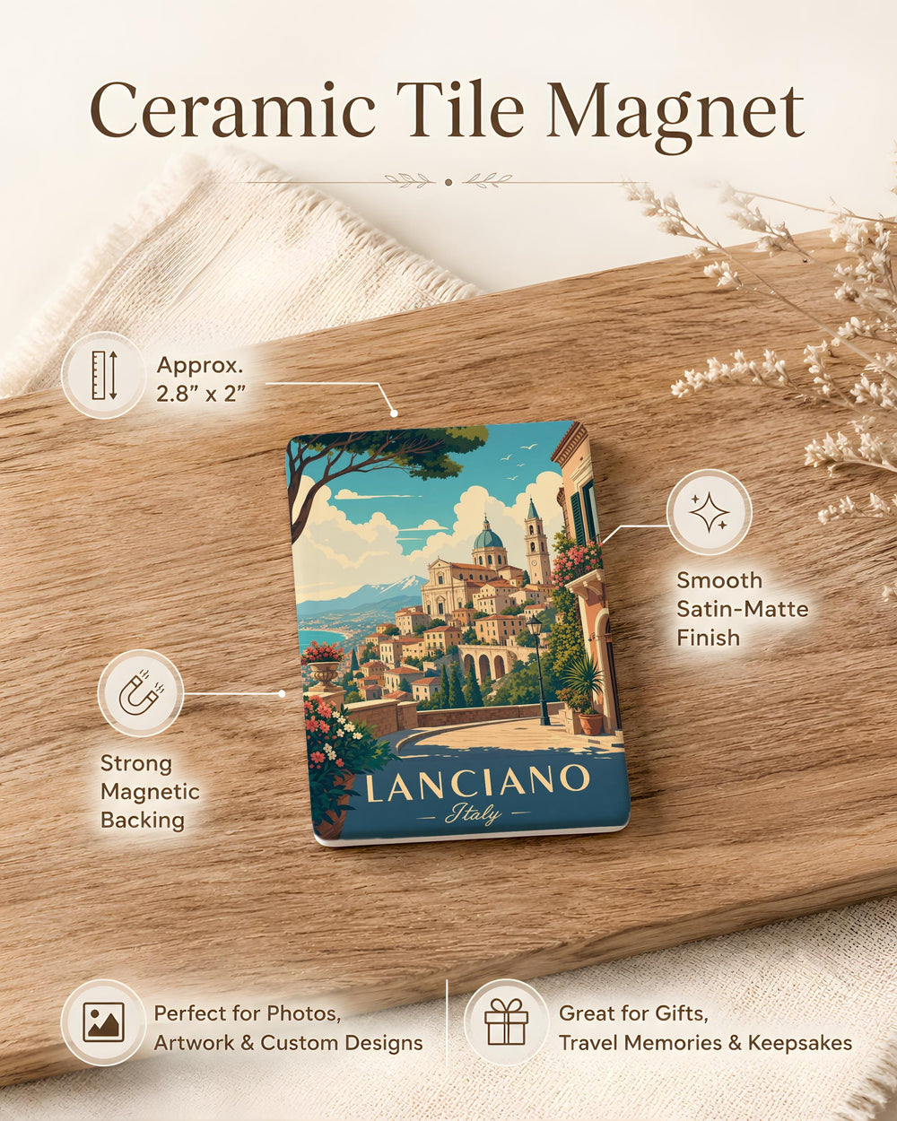 Lanciano Italy Fridge Magnet, Lanciano Souvenir Magnet, Abruzzo Travel Gift, Italian Town Landmark Keepsake Magnet