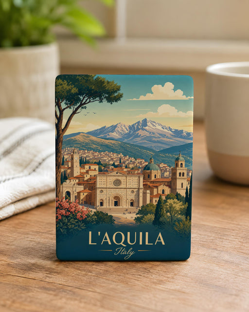 L'Aquila Italy Fridge Magnet, Abruzzo Travel Souvenir, Italian City Landmark Keepsake, L'Aquila Gift for Italy Lovers