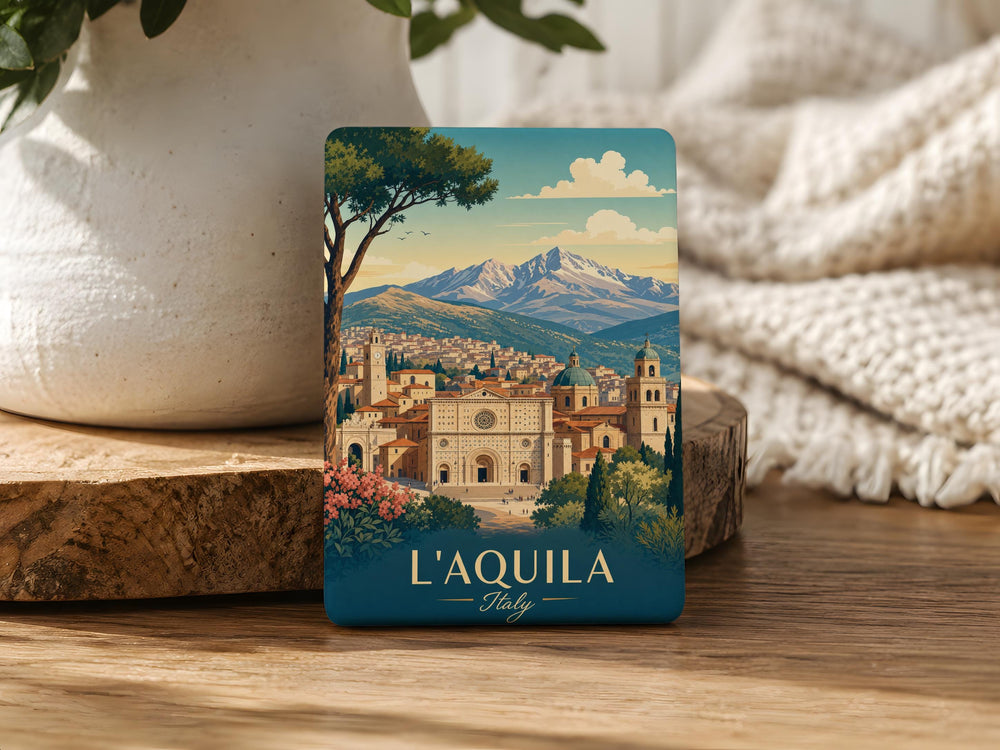 L'Aquila Italy Fridge Magnet, Abruzzo Travel Souvenir, Italian City Landmark Keepsake, L'Aquila Gift for Italy Lovers