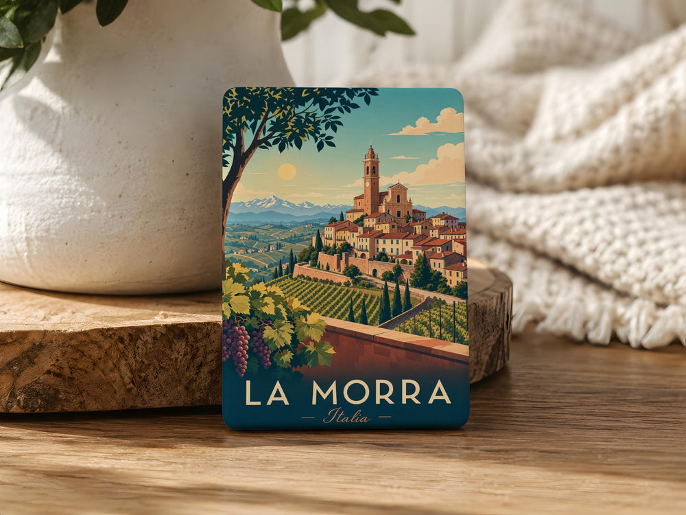 La Morra Italy Fridge Magnet, Piedmont Village Souvenir Magnet, La Morra Landmark Travel Keepsake Magnet