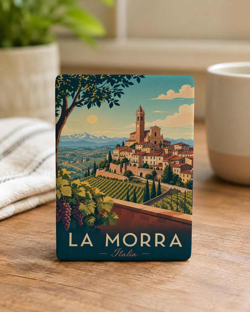 La Morra Italy Fridge Magnet, Piedmont Village Souvenir Magnet, La Morra Landmark Travel Keepsake Magnet