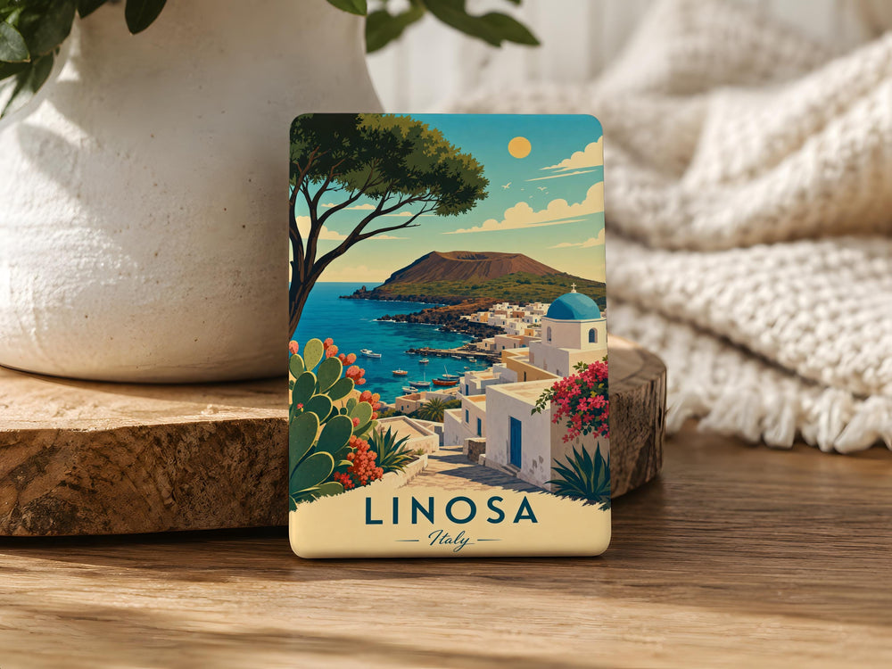 Linosa Italy Fridge Magnet, Linosa Island Souvenir, Italian Island Travel Keepsake, Mediterranean Sea Vacation Magnet