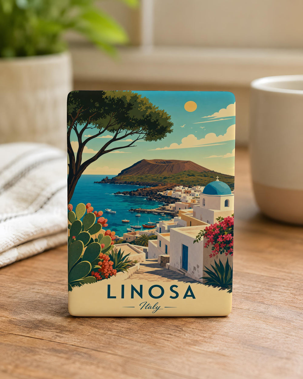 Linosa Italy Fridge Magnet, Linosa Island Souvenir, Italian Island Travel Keepsake, Mediterranean Sea Vacation Magnet