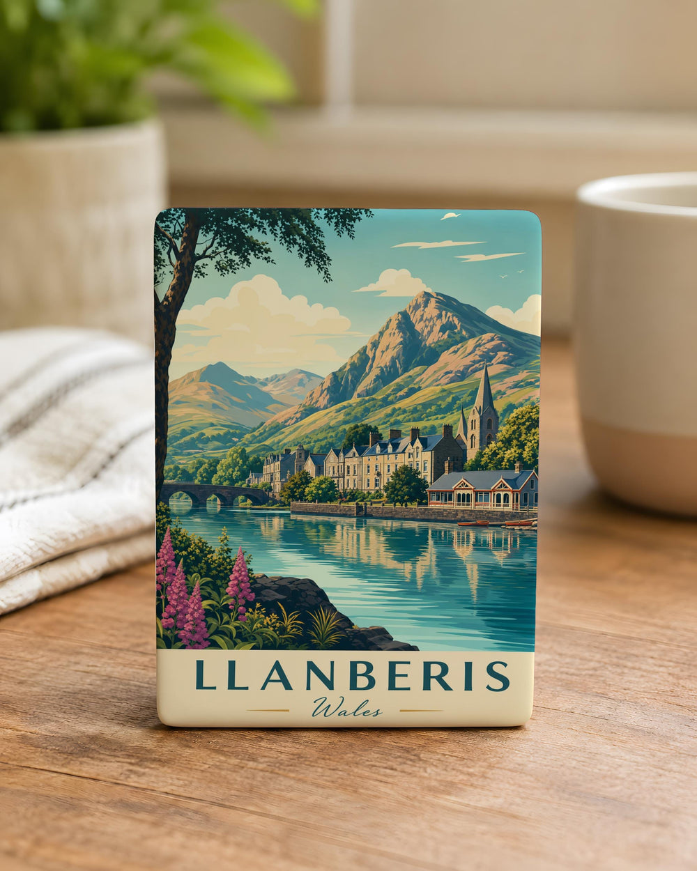 Llanberis Wales Fridge Magnet, Snowdonia National Park Souvenir, Welsh Mountain Village Travel Keepsake Magnet