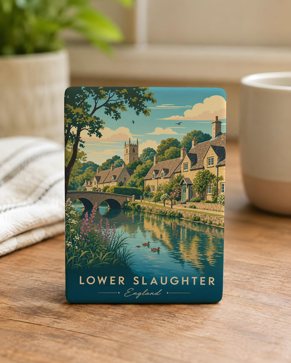Lower Slaughter Village Fridge Magnet, Cotswolds England Souvenir Magnet, British Countryside Travel Keepsake Gift