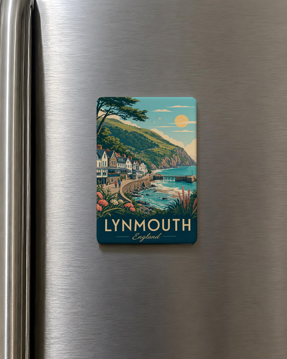 Lynmouth England Fridge Magnet, Lynmouth Village Souvenir Magnet, Exmoor Coast Travel Keepsake, Devon UK Landmark Magnet