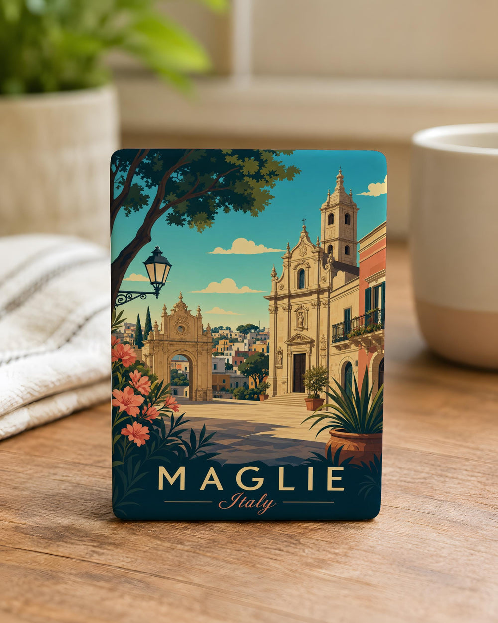 Maglie Italy Fridge Magnet, Maglie Puglia Souvenir Magnet, Italy Travel Keepsake Magnet, Italian Town Magnet