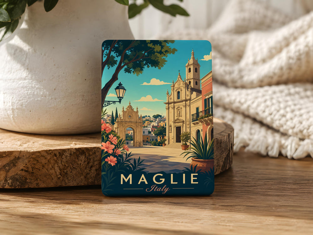 Maglie Italy Fridge Magnet, Maglie Puglia Souvenir Magnet, Italy Travel Keepsake Magnet, Italian Town Magnet