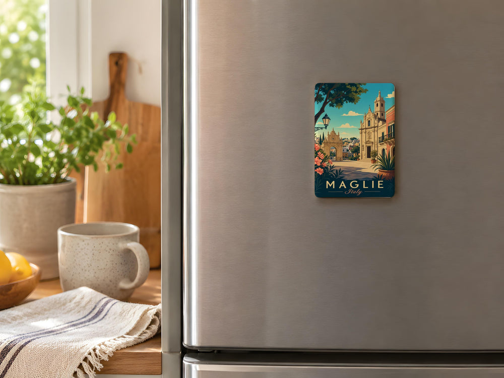 Maglie Italy Fridge Magnet, Maglie Puglia Souvenir Magnet, Italy Travel Keepsake Magnet, Italian Town Magnet