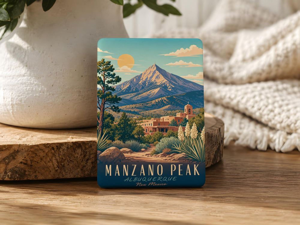 Manzano Peak Fridge Magnet, New Mexico Mountain Landmark Souvenir, Manzano Mountains Nature Travel Gift