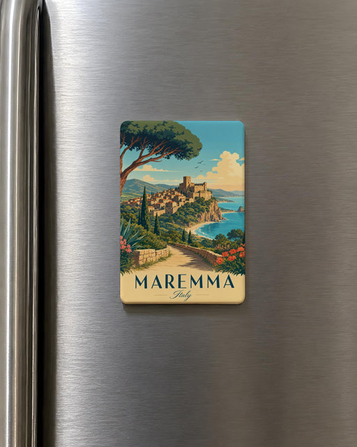 Maremma Italy Fridge Magnet, Tuscany Travel Souvenir Magnet, Maremma Coast Landmark Keepsake, Italy Vacation Gift Magnet