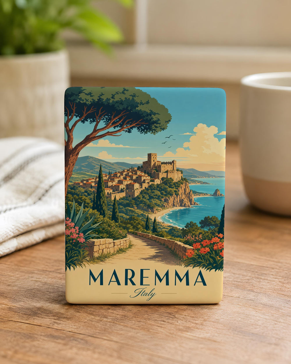 Maremma Italy Fridge Magnet, Tuscany Travel Souvenir Magnet, Maremma Coast Landmark Keepsake, Italy Vacation Gift Magnet