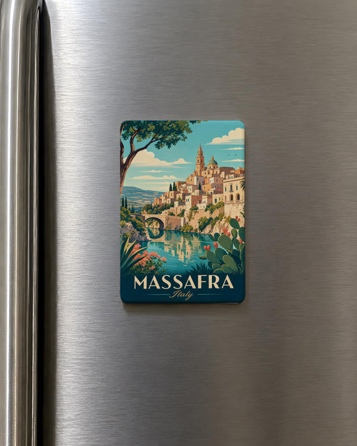 Massafra Italy Fridge Magnet, Massafra Souvenir Magnet, Puglia Travel Gift, Italian Town Landmark Refrigerator Magnet