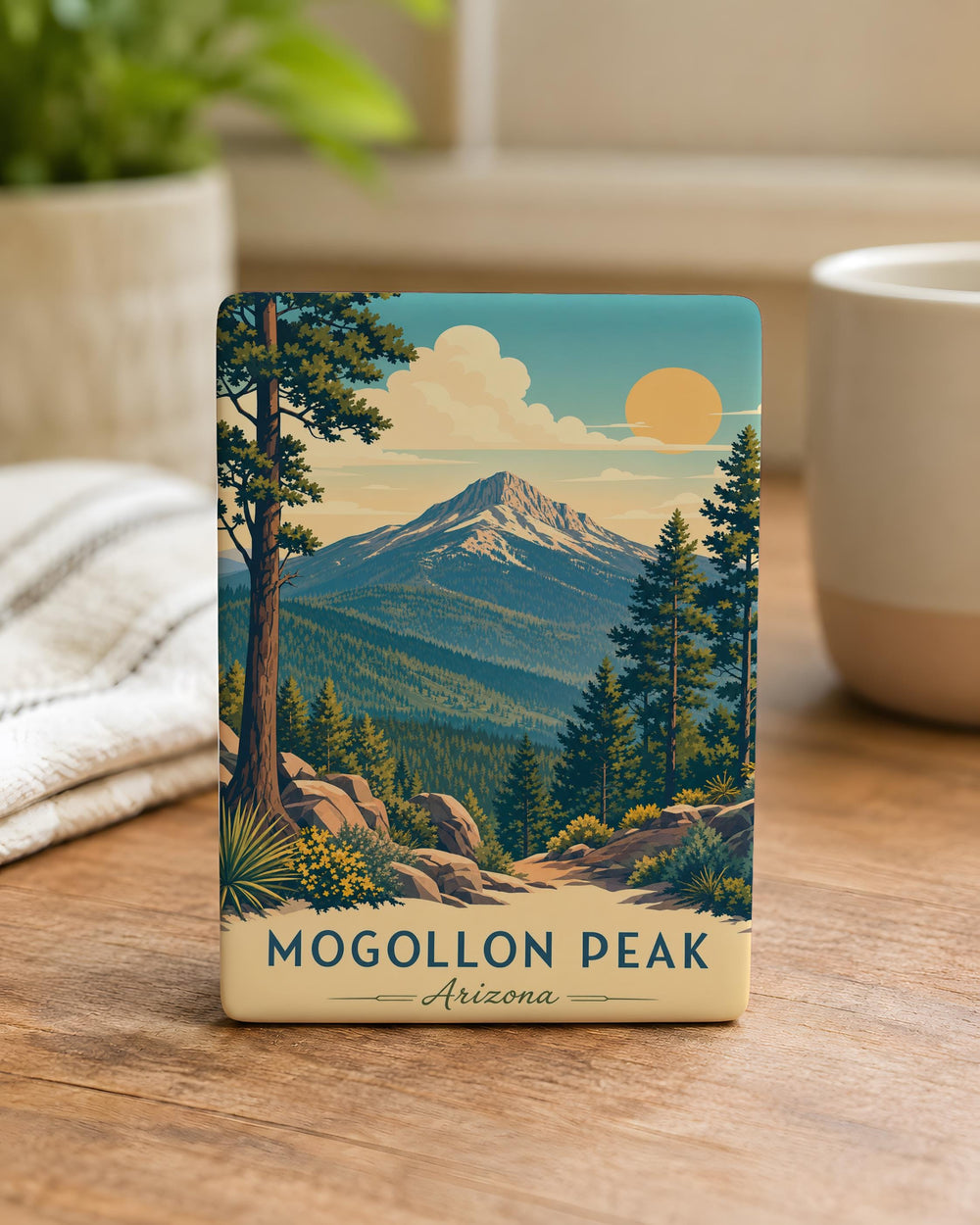 Mogollon Peak Fridge Magnet, Mogollon Mountains Souvenir, New Mexico Mountain Landmark Magnet, Hiking and Nature Travel Gift