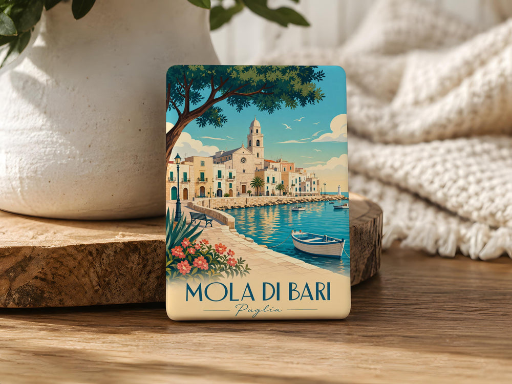 Mola di Bari Italy Fridge Magnet, Mola di Bari Souvenir Magnet, Puglia Travel Gift, Italian Coastal Town Magnet