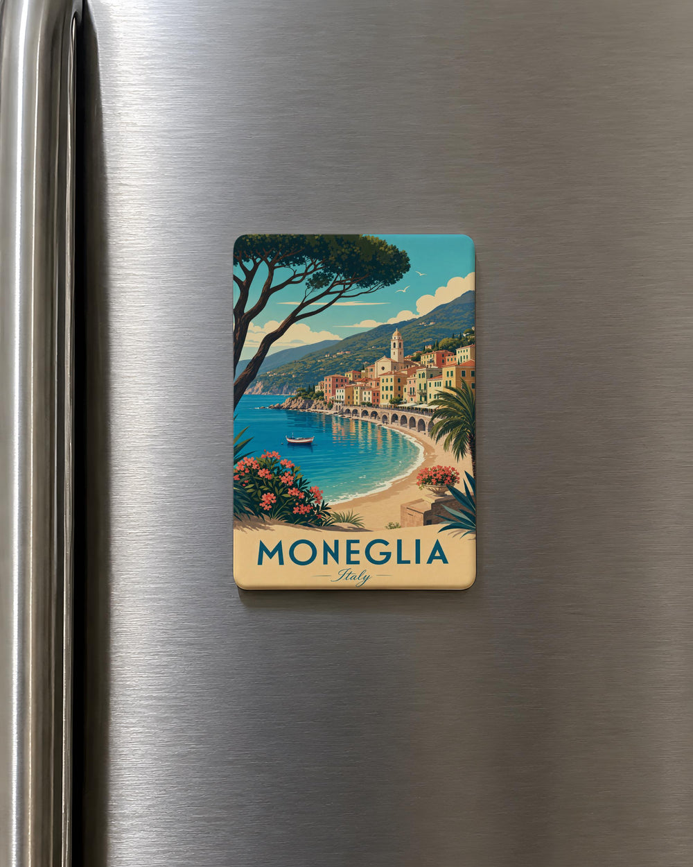 Moneglia Italy Fridge Magnet, Ligurian Coast Travel Souvenir, Italian Riviera Town Keepsake Magnet