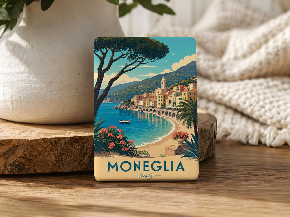 Moneglia Italy Fridge Magnet, Ligurian Coast Travel Souvenir, Italian Riviera Town Keepsake Magnet