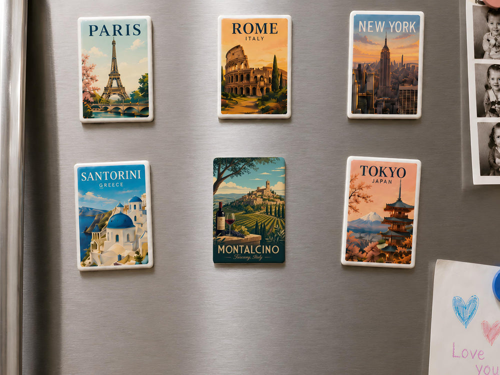 Montalcino Region Fridge Magnet, Tuscany Italy Travel Souvenir, Montalcino Map Magnet, Italian Wine Country Kitchen Magnet