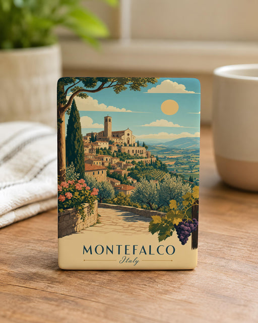 Montefalco Italy Fridge Magnet, Montefalco Travel Souvenir, Umbria Italy Landmark Keepsake Magnet, Italian Village Gift