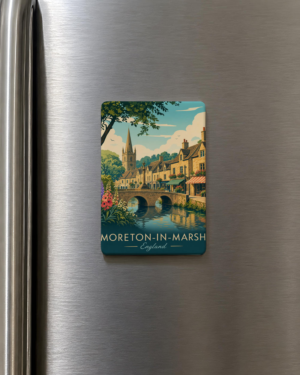 Moreton-in-Marsh Fridge Magnet, Moreton-in-Marsh England Souvenir Magnet, Cotswolds Travel Gift, UK Town Keepsake Magnet