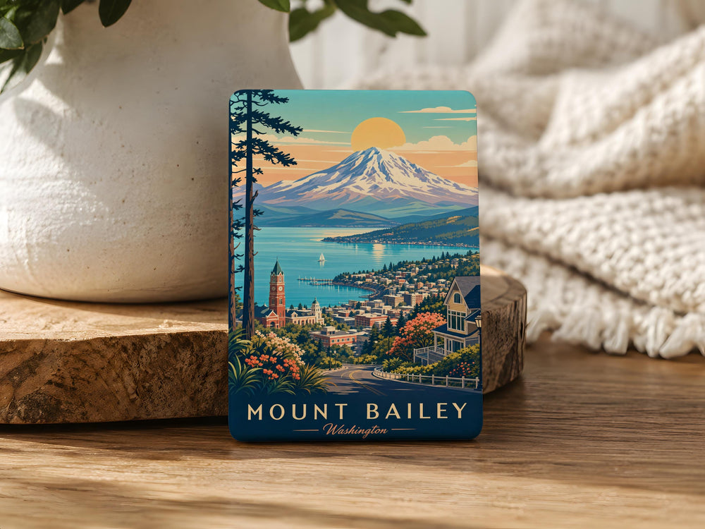 Mount Bailey Fridge Magnet, Mountain Peak Souvenir Magnet, Outdoor Adventure Travel Keepsake Magnet