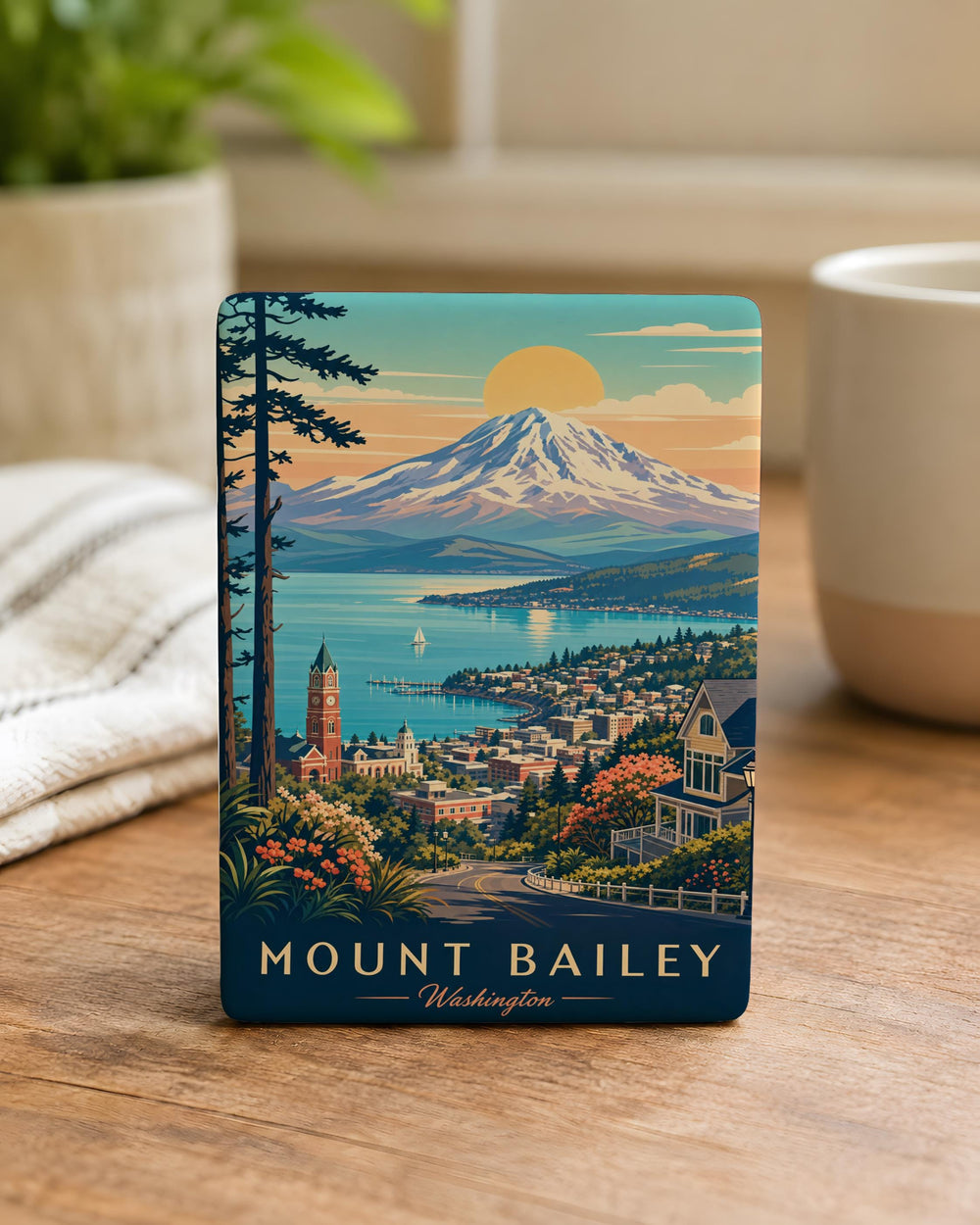 Mount Bailey Fridge Magnet, Mountain Peak Souvenir Magnet, Outdoor Adventure Travel Keepsake Magnet