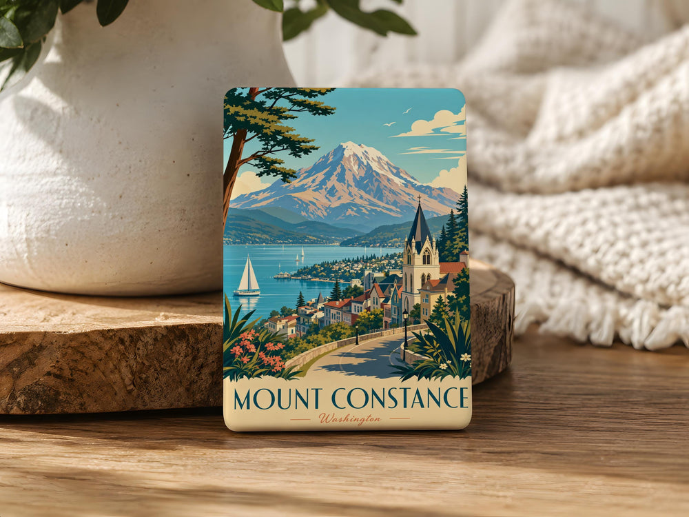 Mount Constance Fridge Magnet, Olympic Mountains Washington Souvenir, Scenic Peak Travel Keepsake, Pacific Northwest Gift