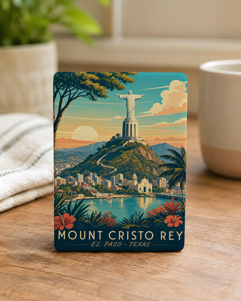 Mount Cristo Rey Fridge Magnet, Cristo Rey Statue Landmark Souvenir, El Paso Texas Travel Gift, Southwest Landmark Magnet