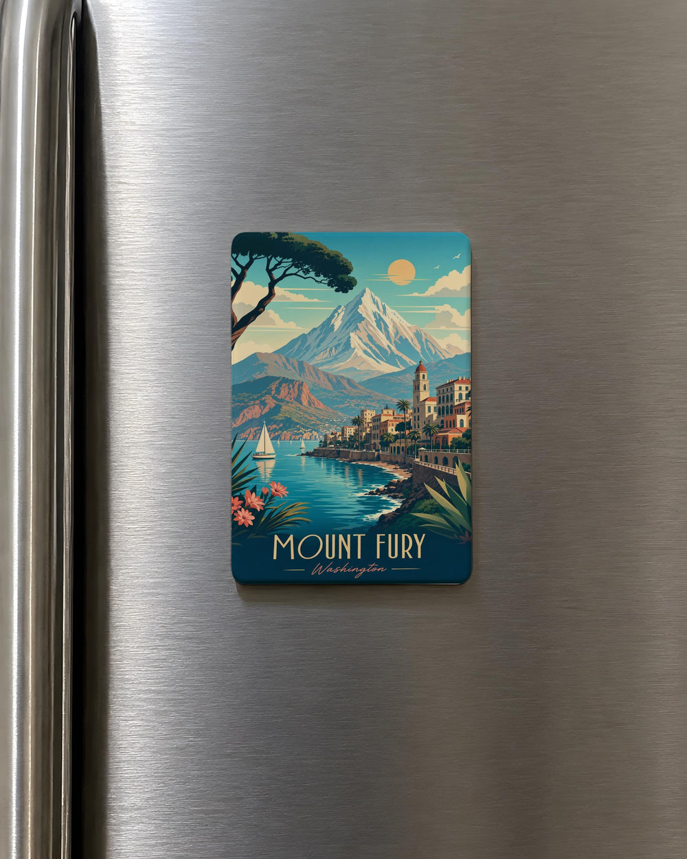 Mount Fury Fridge Magnet, Washington Mountain Souvenir, Olympic National Park Peak Keepsake Magnet