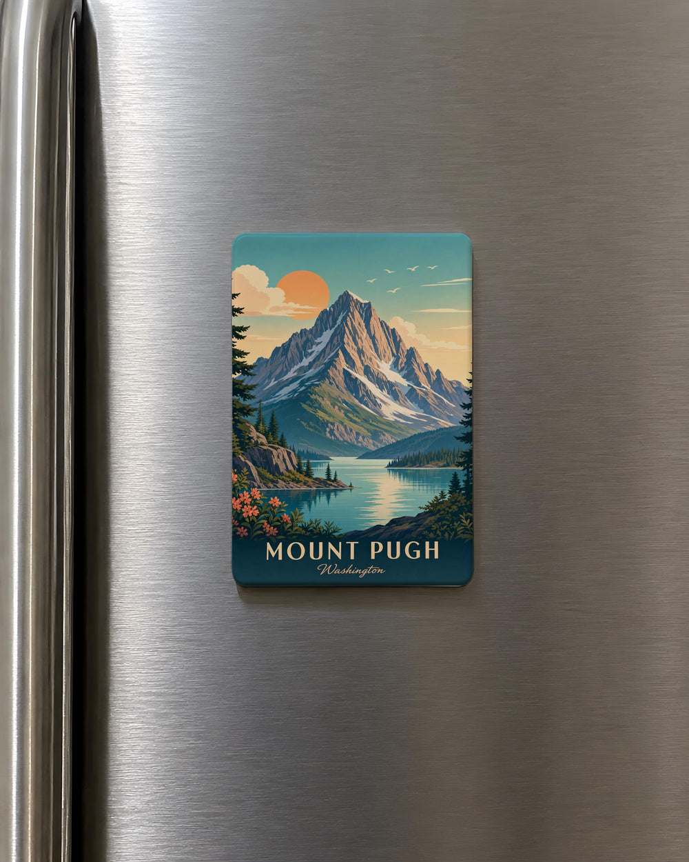 Mount Pugh Fridge Magnet, Washington Mountain Peak Souvenir Magnet, North Cascades Hiking Gift, Pacific Northwest Travel Keepsake