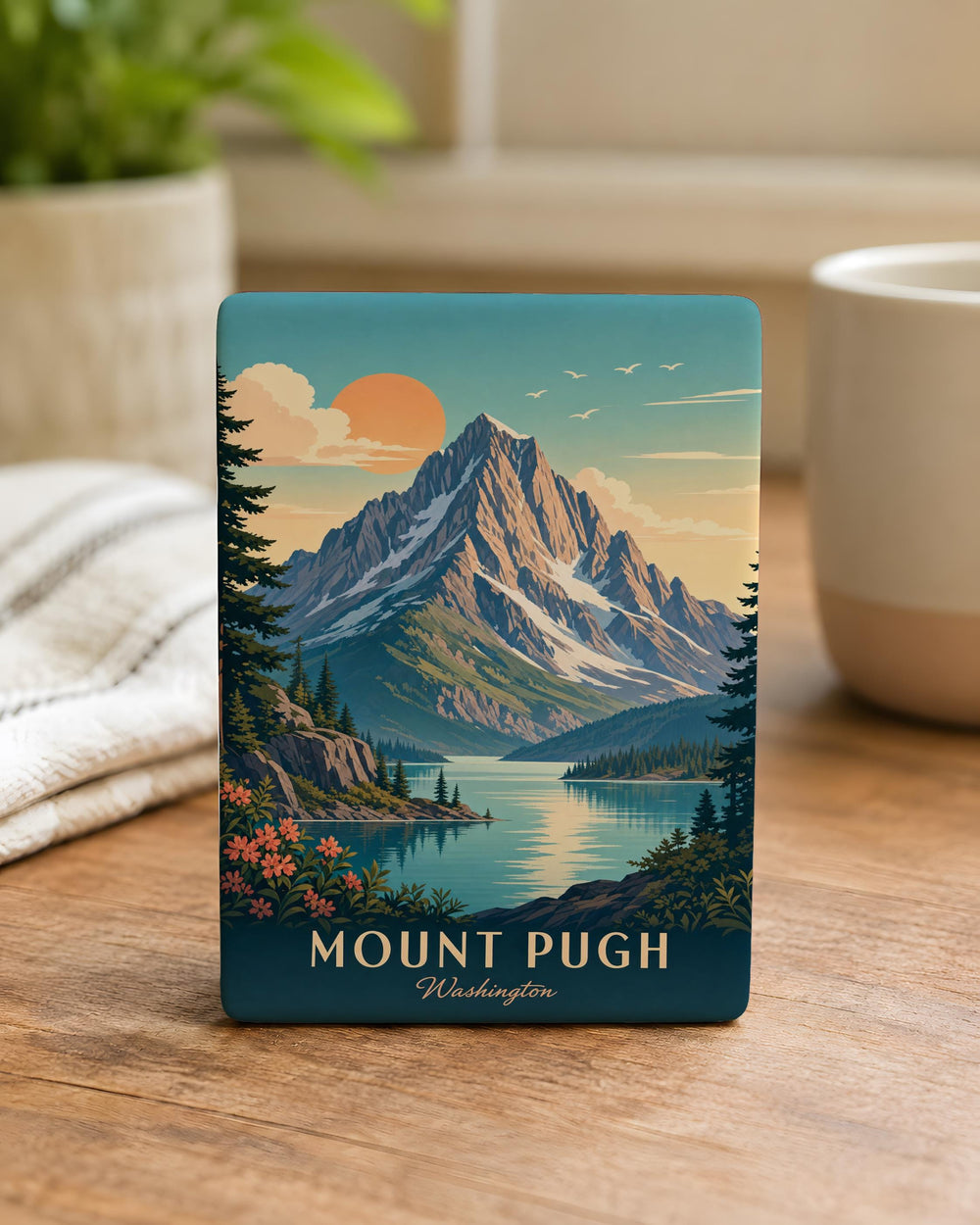 Mount Pugh Fridge Magnet, Washington Mountain Peak Souvenir Magnet, North Cascades Hiking Gift, Pacific Northwest Travel Keepsake