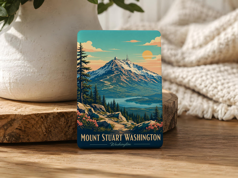 Mount Stuart Washington Fridge Magnet, Mount Stuart Mountain Souvenir, Washington State Cascade Range Travel Keepsake Magnet