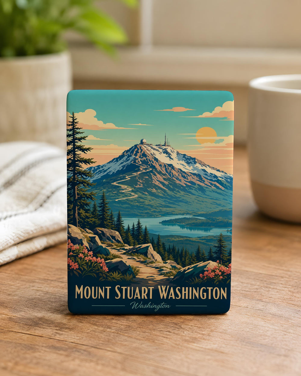 Mount Stuart Washington Fridge Magnet, Mount Stuart Mountain Souvenir, Washington State Cascade Range Travel Keepsake Magnet