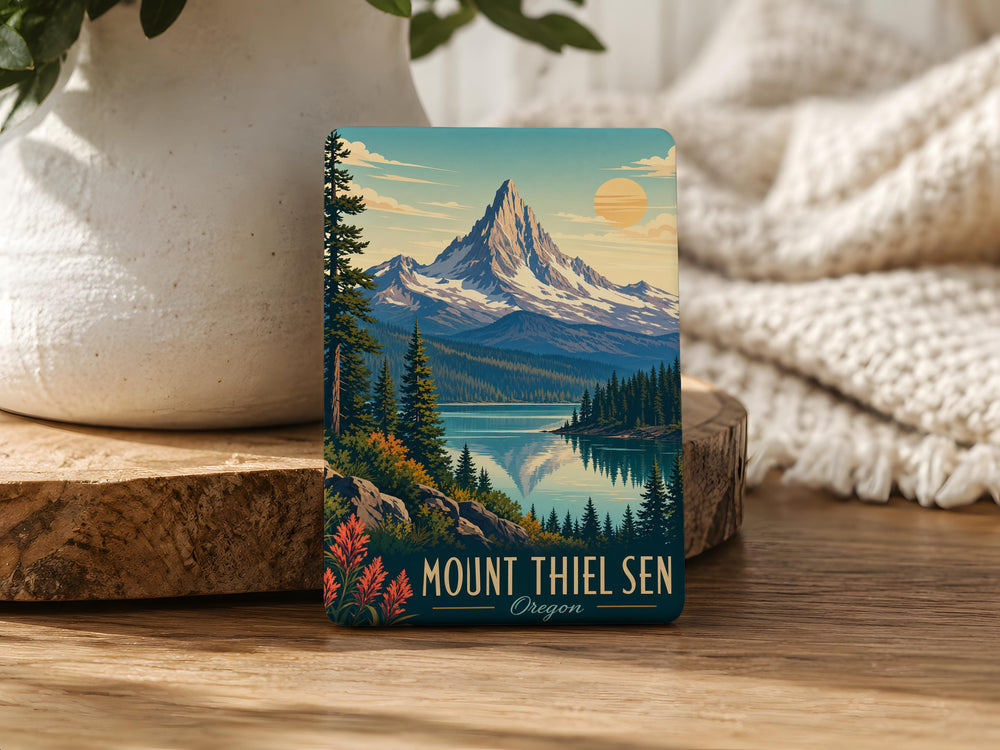 Mount Thielsen Oregon Fridge Magnet, Cascade Range Mountain Souvenir Magnet, PNW Travel Keepsake, Crater Lake Area Gift
